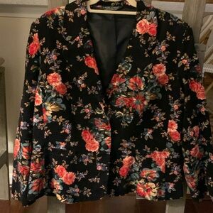 LAURA ASHLEY floral print with back background blazer, corduroy size 12